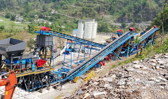 100 t/h Stone Crushing Production Line for Hydropower Station in Nepal